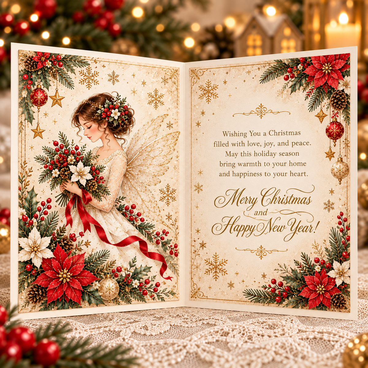 🔥😍3D Christmas Angel Card – Festive Holiday Greeting