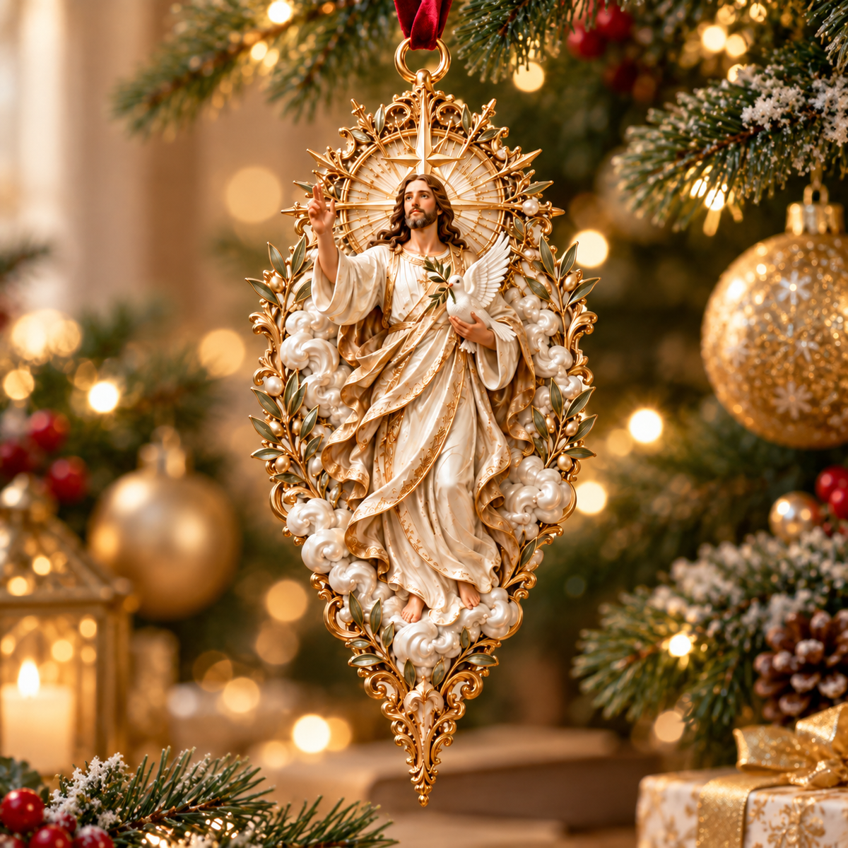🎄✝️ Jesus Christmas Ornament Collection  – 9 Sacred Faith Keepsakes