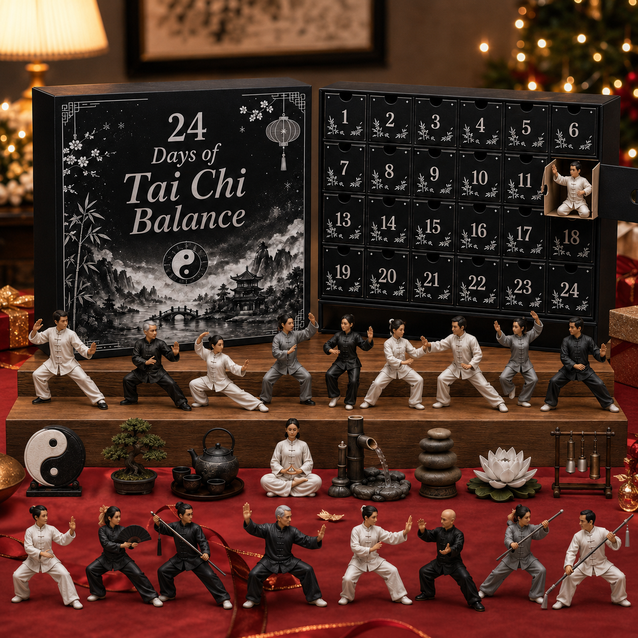 CHRISTMAS KICKOFF 49% OFF - 2026 Days of Tai Chi Balance Blind Box - 24-Day Festive Countdown, Tai Chi Collectible Figures Blind Box - Gift For Tai Chi Lovers