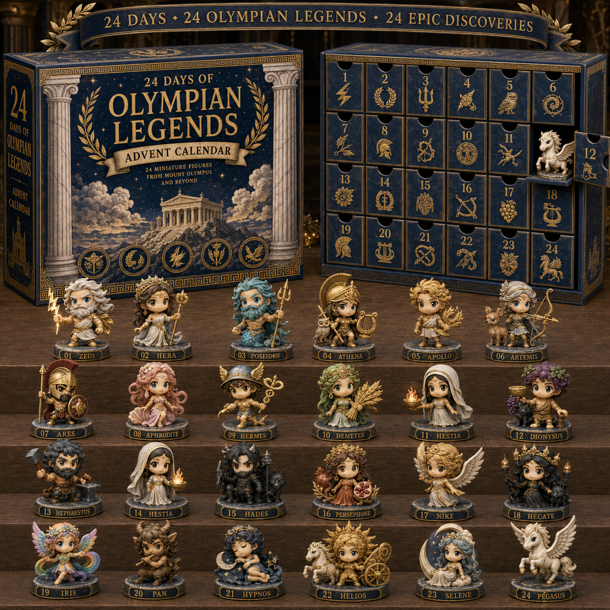 24-Day Greek Mythology Advent Calendar – Gods, Heroes & Mythical Creatures ⚡🏛️