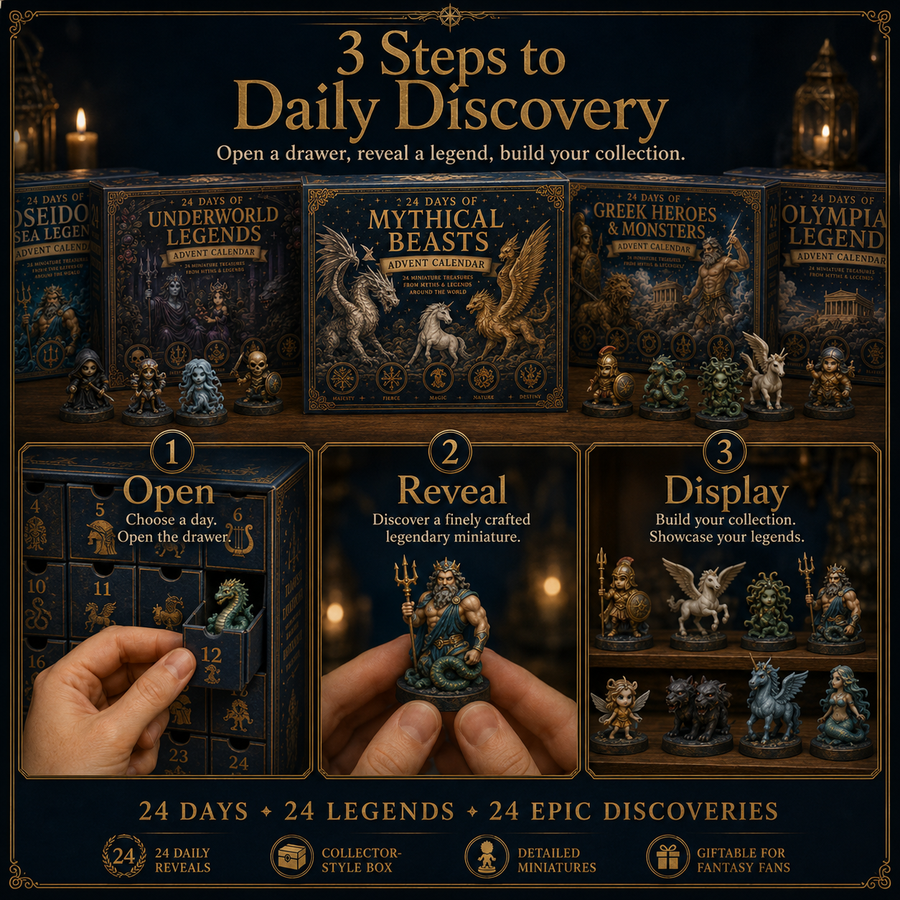 24-Day Greek Mythology Advent Calendar – Gods, Heroes & Mythical Creatures ⚡🏛️