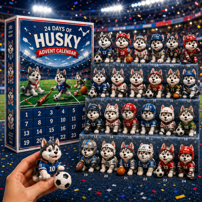🎄🐕Christmas Gift For Kids – 24 Days Sled Dog Surprise Calendar With Cute Arctic Puppy Collection