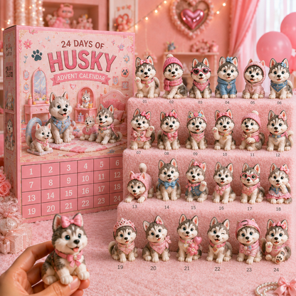 🎄🐕Christmas Gift For Kids – 24 Days Sled Dog Surprise Calendar With Cute Arctic Puppy Collection