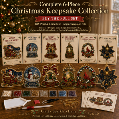 🎄 Christmas Memories Pearl & Rhinestone Hanging Keepsake DIY Kit