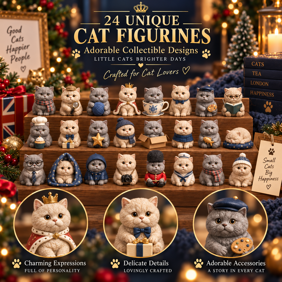 24 unique British Shorthair collectible figurines