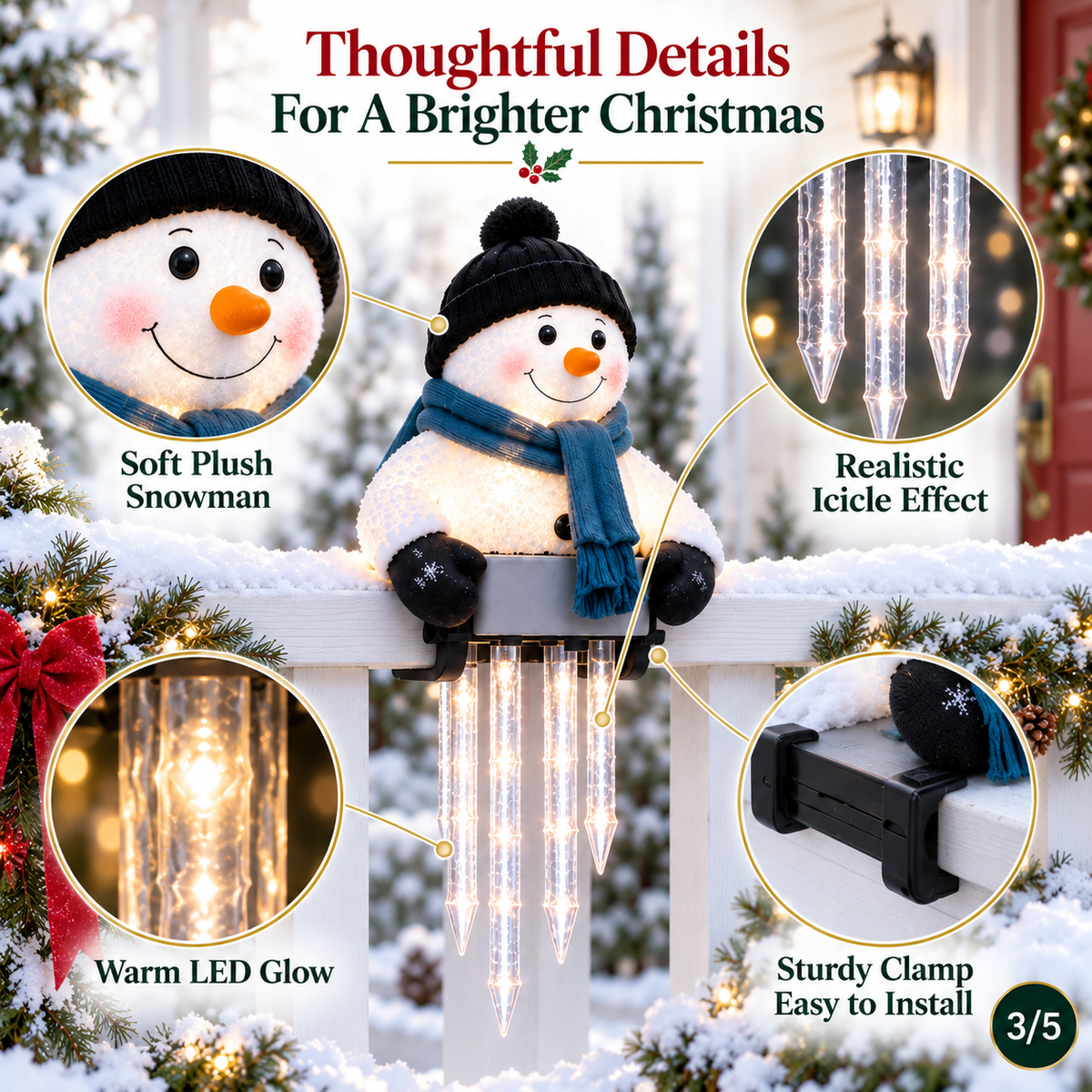 WinterGlow Christmas railing decoration