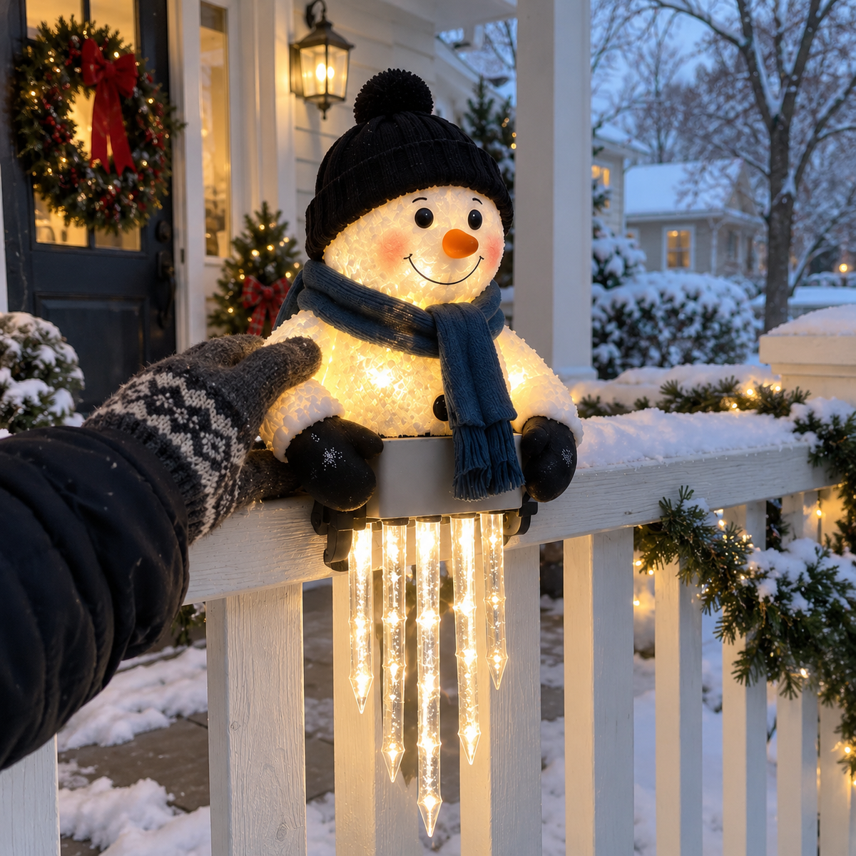 Glowing icicle tubes Christmas decoration
