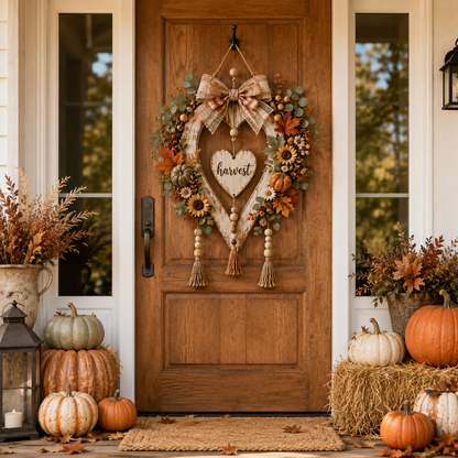 🍂🤎Harvest Heart Farmhouse Wall Decor