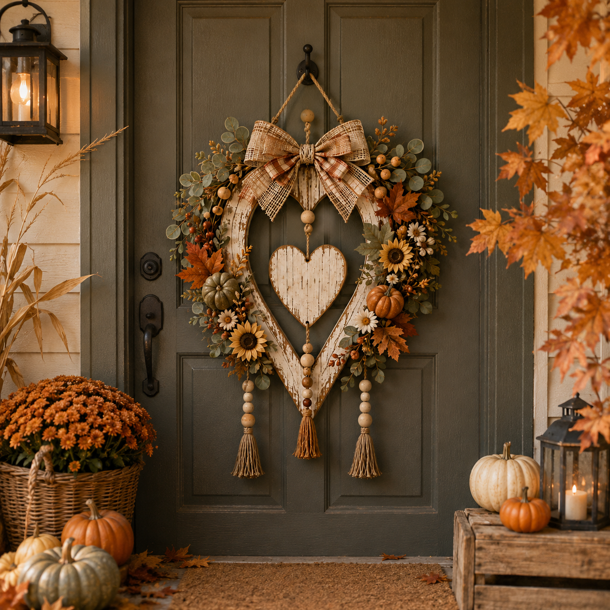 🍂🤎Harvest Heart Farmhouse Wall Decor