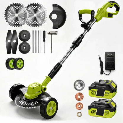 ⚡3-in-1 Cordless Lawn Mower with 2×21V Batteries, German Quality Lightweight Grass Trimmer & Edger for Small to Medium Gardens