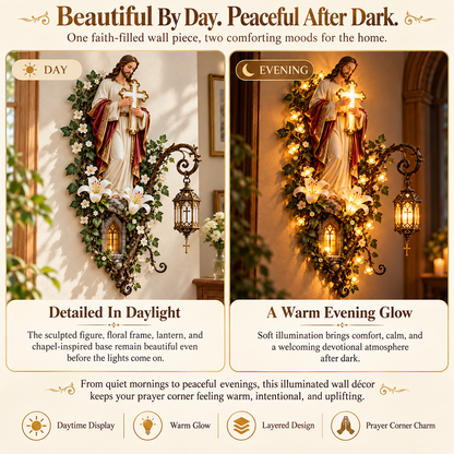 Jesus Lighted Wall Decor – Glowing Cross Christian Home Art ✝️✨