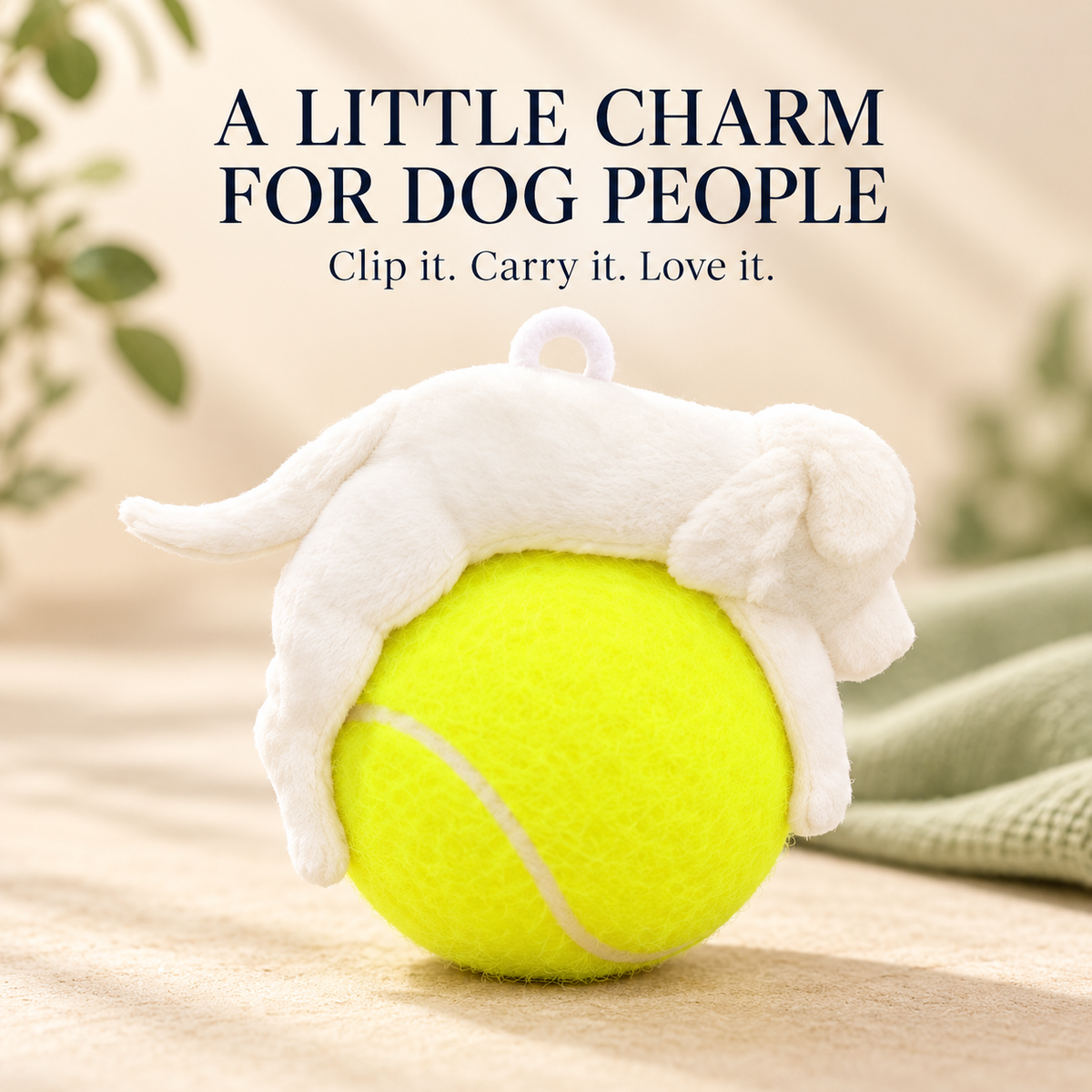 2PCS🐶 Dog Tennis Ball Charm Clip – Cute Pet Bag & Harness Accessory