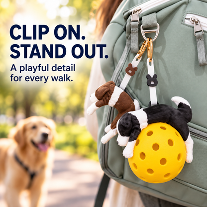2PCS🐶 Dog Tennis Ball Charm Clip – Cute Pet Bag & Harness Accessory