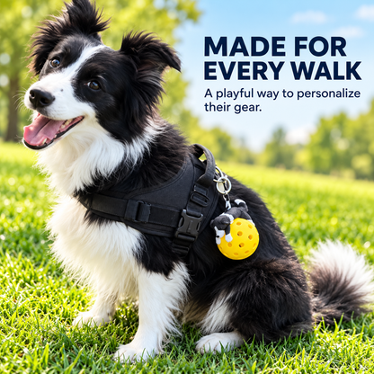 2PCS🐶 Dog Tennis Ball Charm Clip – Cute Pet Bag & Harness Accessory