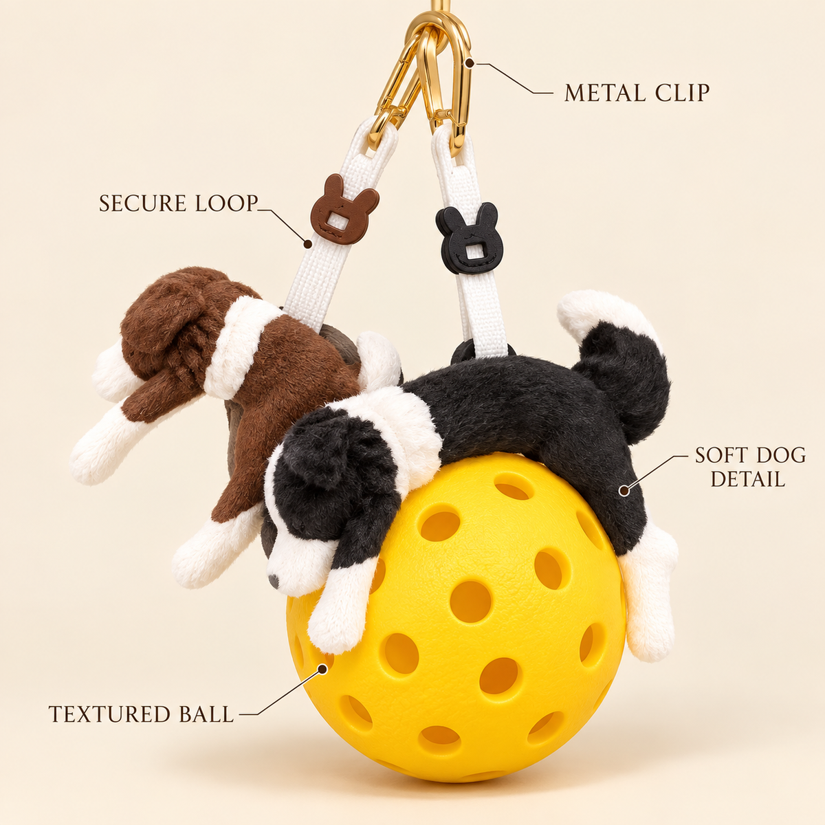 2PCS🐶 Dog Tennis Ball Charm Clip – Cute Pet Bag & Harness Accessory