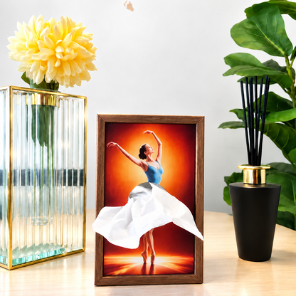 🩰 Dancing Ballerina Tissue Box | Elegant Wooden Art Frame & Unique Home Decor