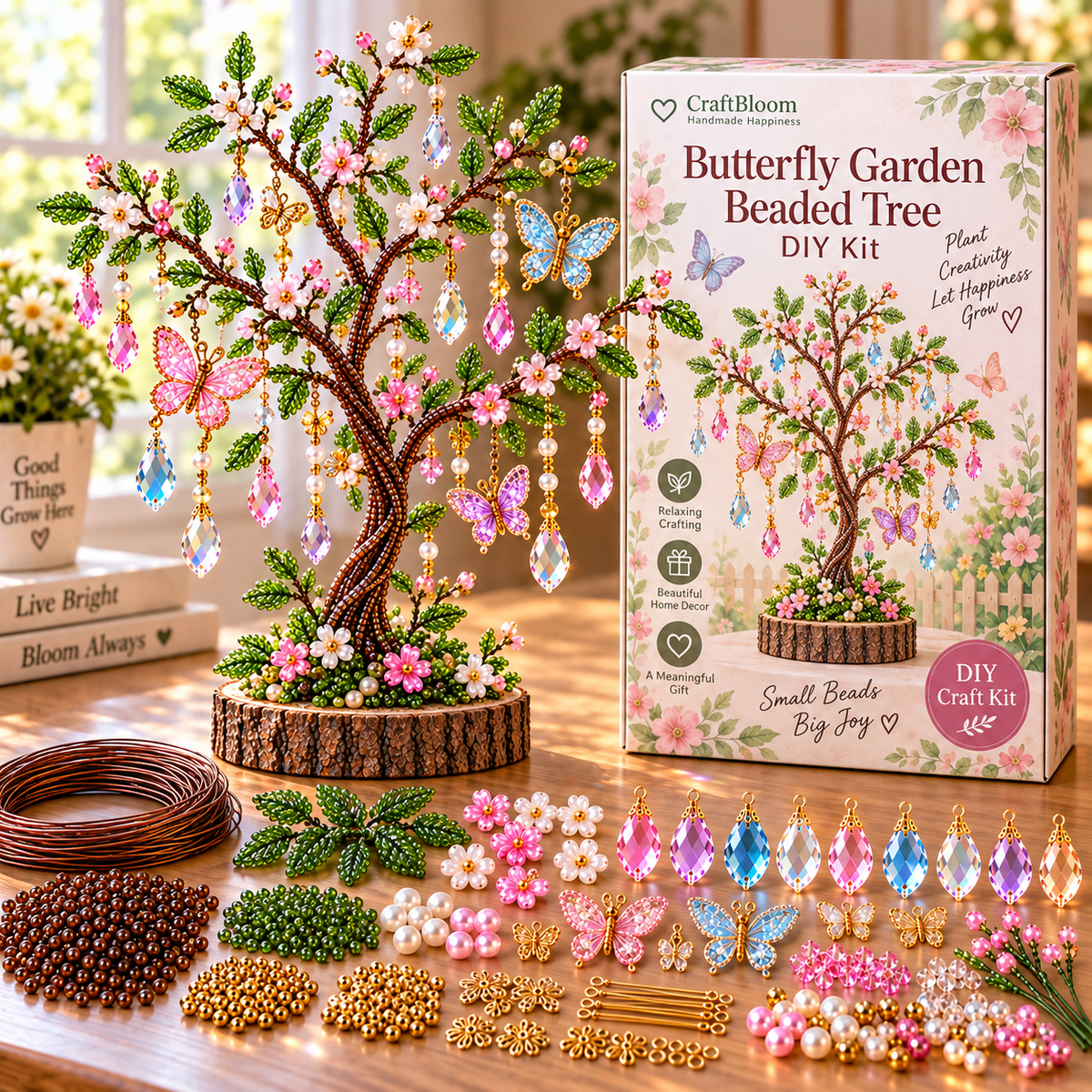 🌳 DIY Beaded Tree Kit – Decorative Bead Craft Collection