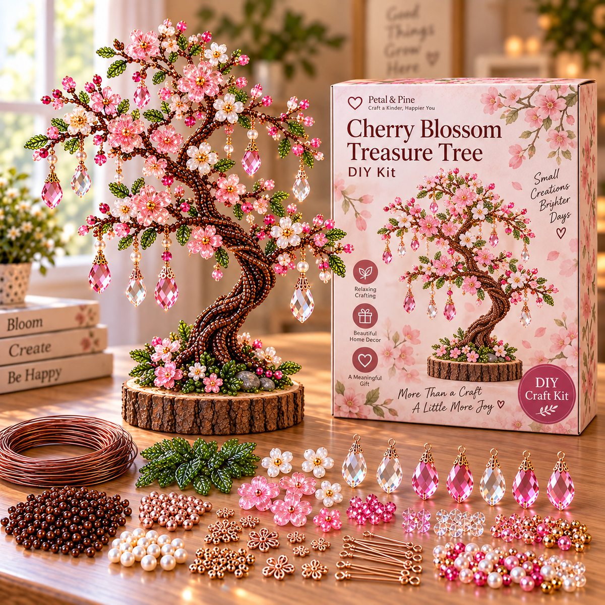 🌳 DIY Beaded Tree Kit – Decorative Bead Craft Collection
