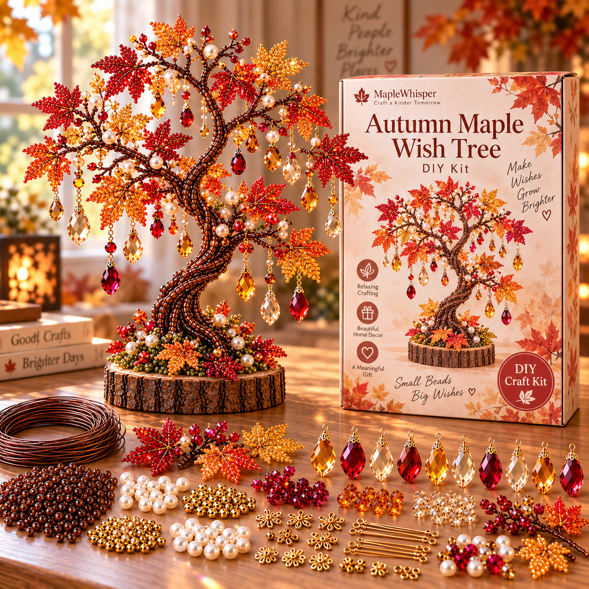 🌳 DIY Beaded Tree Kit – Decorative Bead Craft Collection