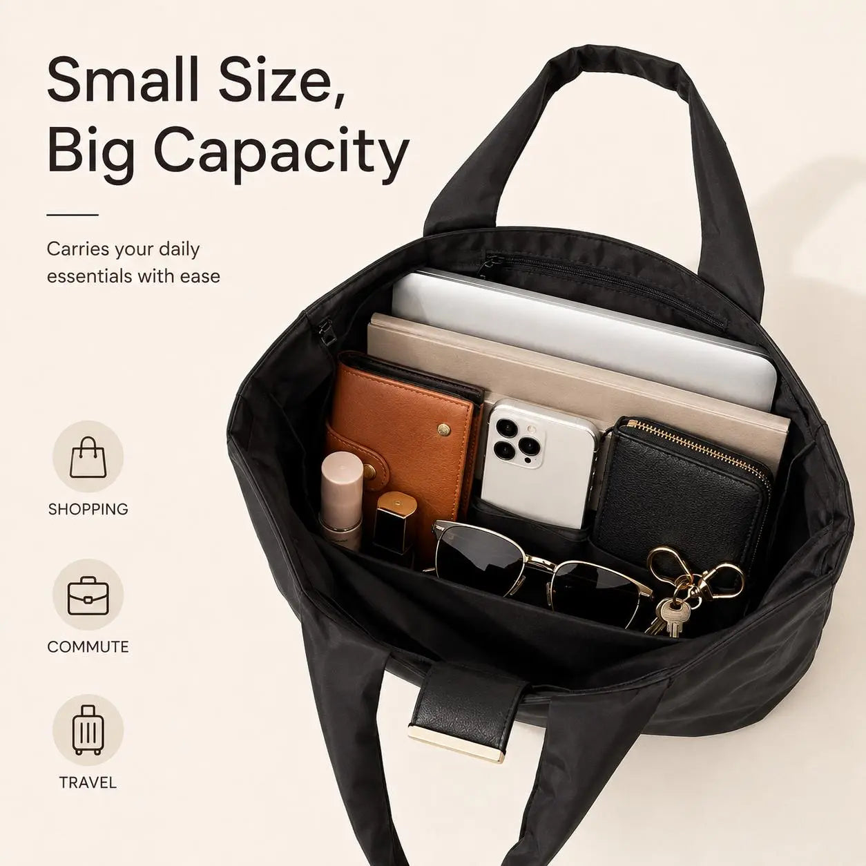 🔥LAST DAY SALE 49% OFF-👜✨Foldable Shopping Bag Keychain Eco-Friendly Reusable Tote Bag