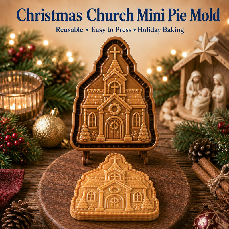 Christmas Church Mini Pie Mold