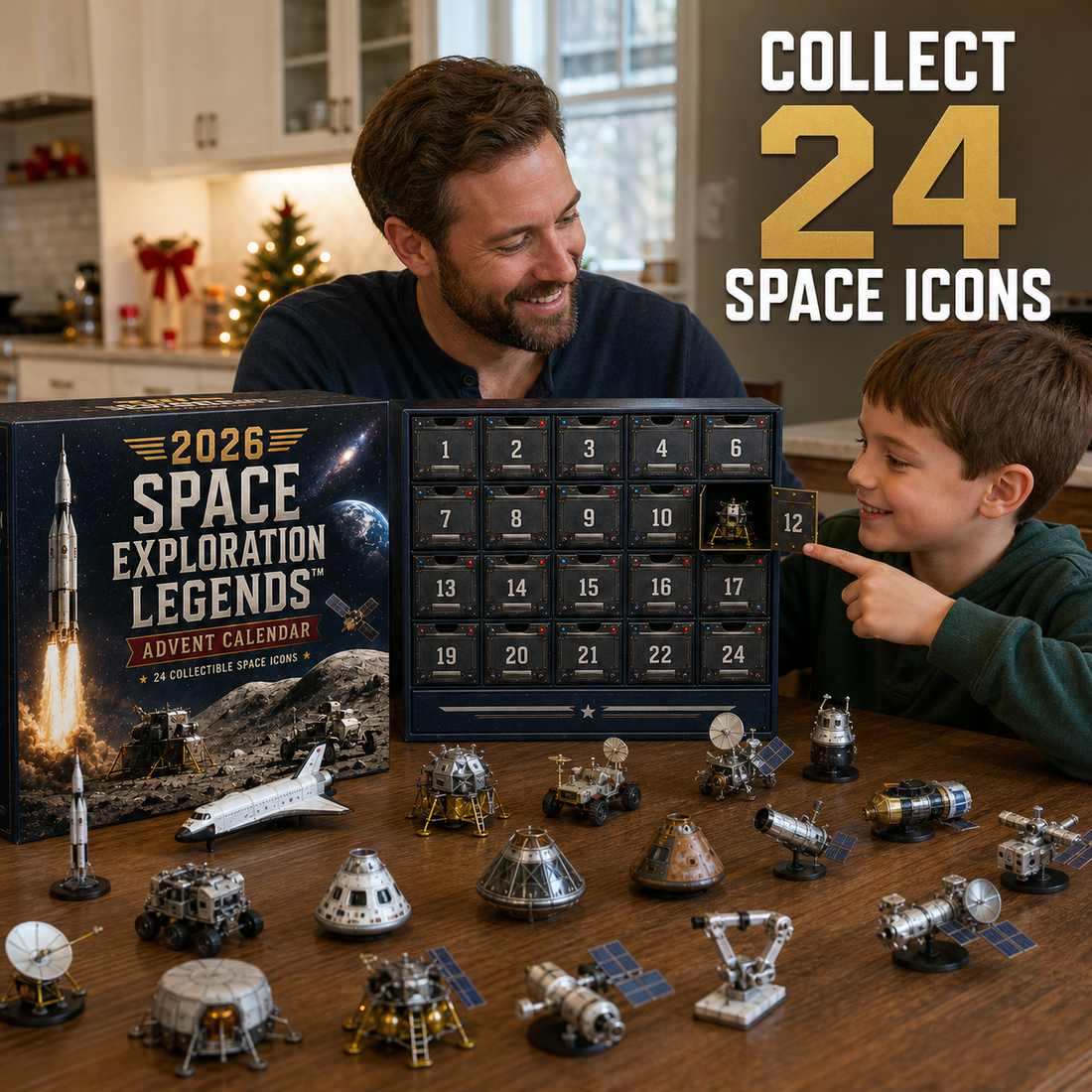 24 collectible Space Exploration miniatures