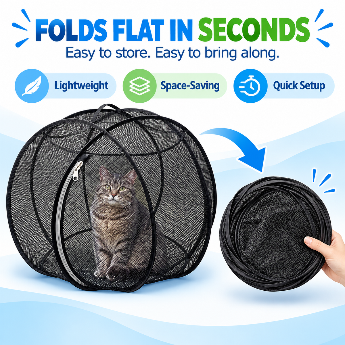 🐱🌿 FreshAir Cat Haven™ | Outdoor Explorer Mesh Playpen