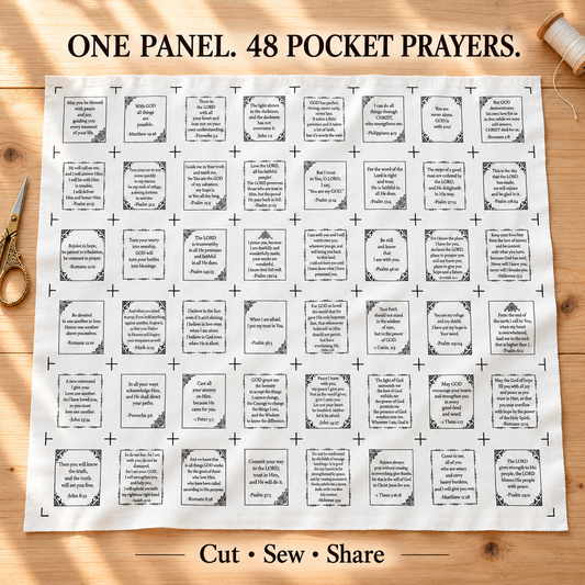 ✝️ Pocket Prayers™ 48 Scripture Fabric Squares for Faith Filled DIY Gifts