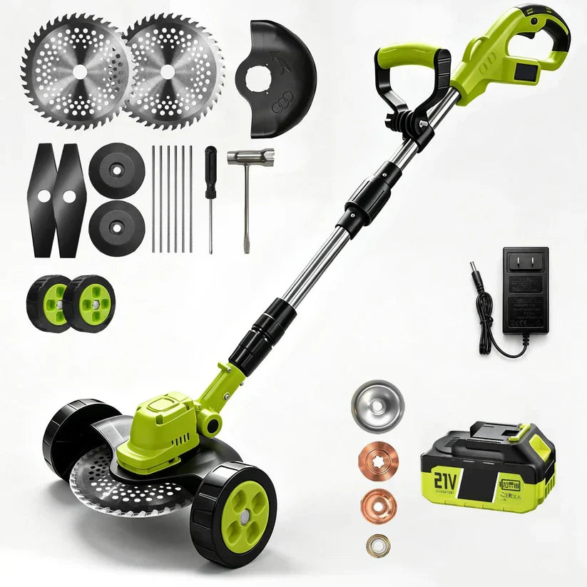 ⚡3-in-1 Cordless Lawn Mower with 2×21V Batteries, German Quality Lightweight Grass Trimmer & Edger for Small to Medium Gardens