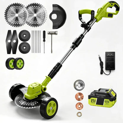 ⚡3-in-1 Cordless Lawn Mower with 2×21V Batteries, German Quality Lightweight Grass Trimmer & Edger for Small to Medium Gardens