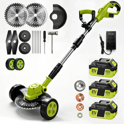 ⚡3-in-1 Cordless Lawn Mower with 2×21V Batteries, German Quality Lightweight Grass Trimmer & Edger for Small to Medium Gardens