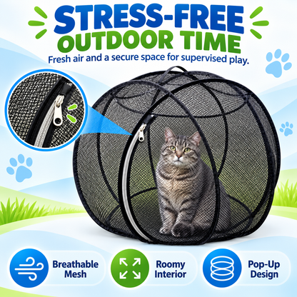 🐱🌿 FreshAir Cat Haven™ | Outdoor Explorer Mesh Playpen