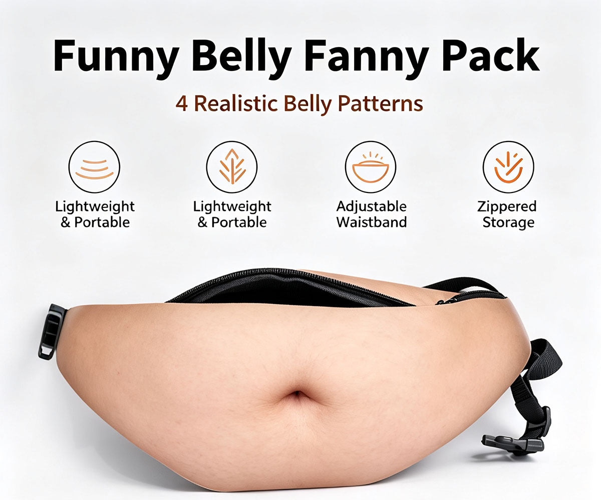 😂 Dad Bod Belly Fanny Pack – Hilariously Realistic Gag Waist Bag