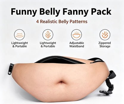 😂 Dad Bod Belly Fanny Pack – Hilariously Realistic Gag Waist Bag