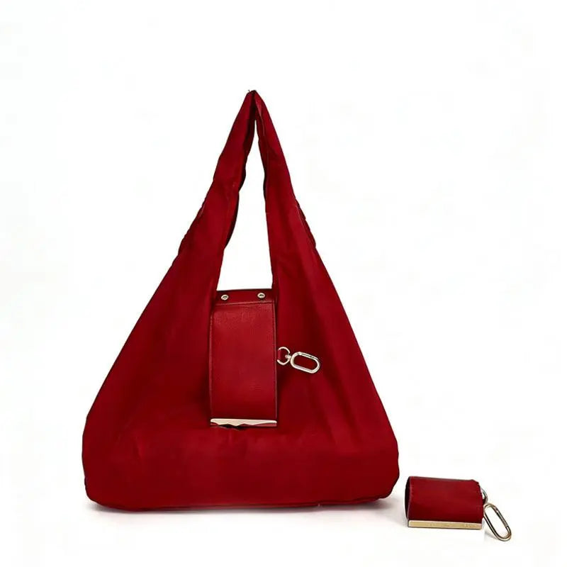 Red foldable keychain tote bag