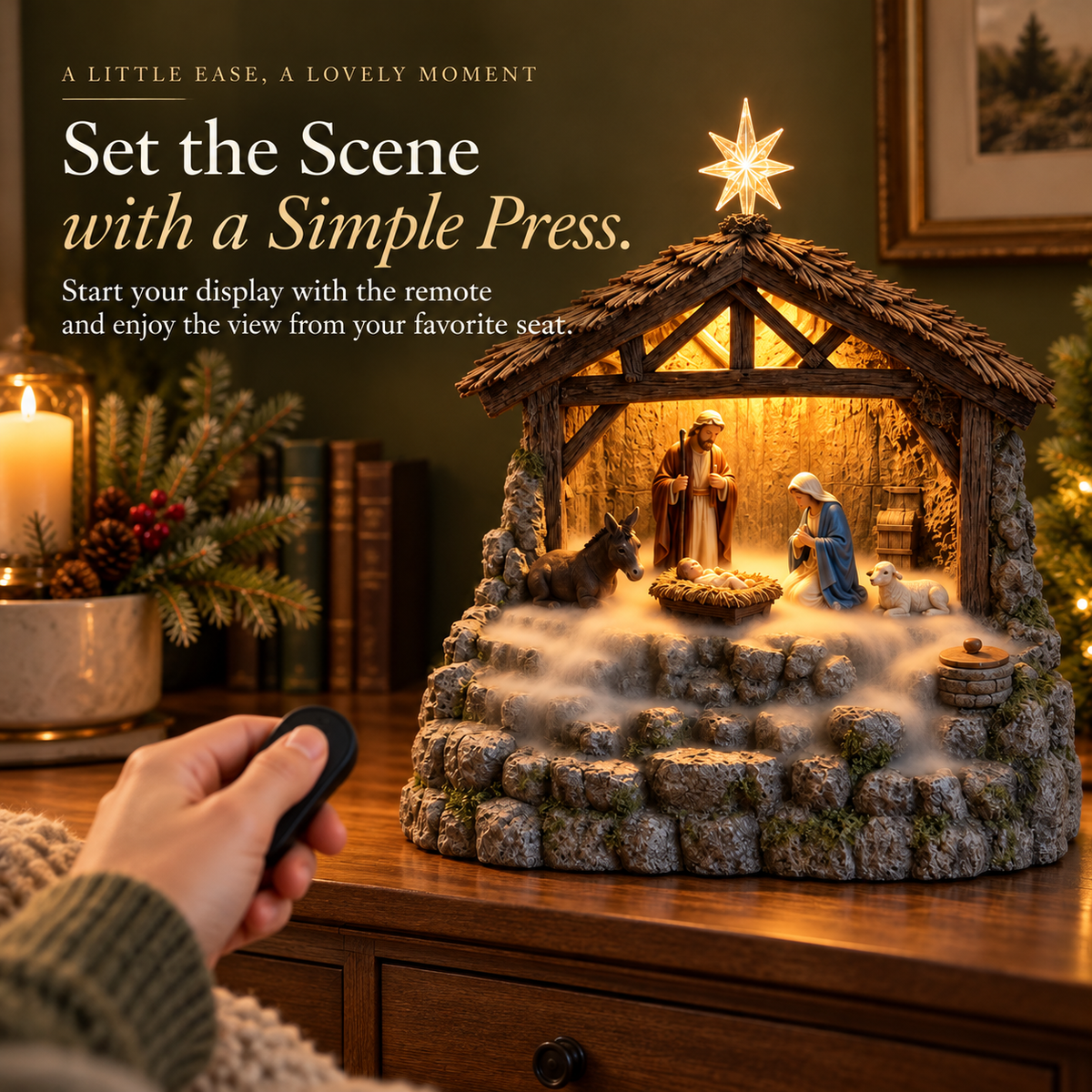 ✨ Bethlehem Glow – Lighted Nativity Mist Diffuser
