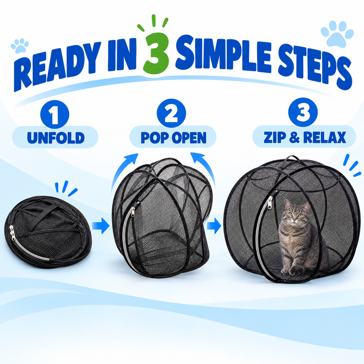 🐱🌿 FreshAir Cat Haven™ | Outdoor Explorer Mesh Playpen