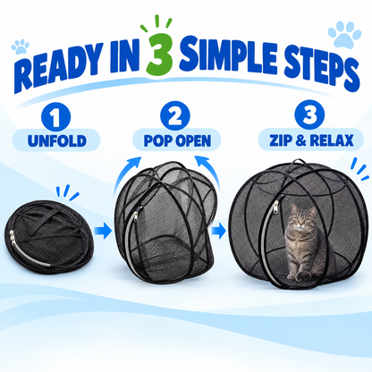 🐱🌿 FreshAir Cat Haven™ | Outdoor Explorer Mesh Playpen