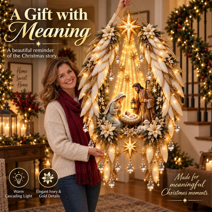 ✨👼 3D Heavenly Angel Wings Nativity Light✨ – Lighted Christmas Wall Decor  ✈️