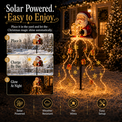 🎅✨ Santa’s Golden Gift Fountain Light 🎁🌟