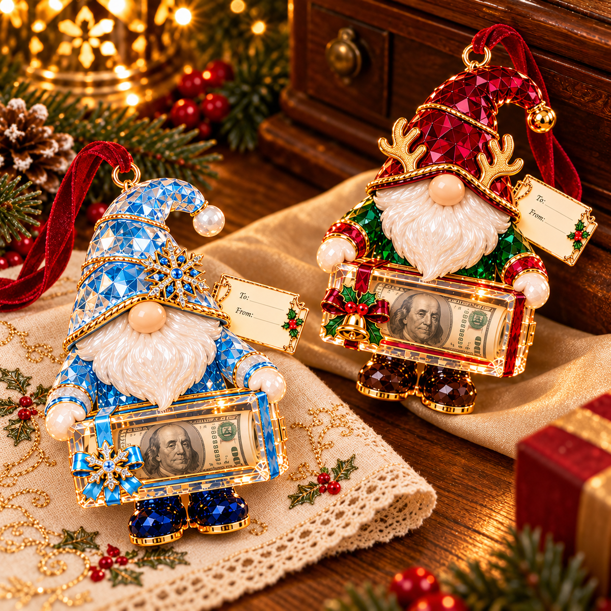 🔥Last Day 50% OFF -🎄💵 Christmas Gnome Money Holder Ornaments – A Fun & Magical Cash Gift Surprise 🎁