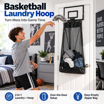 🏀 HoopDrop™ Basketball Laundry Hoop — Turn Mess Into Game Time
