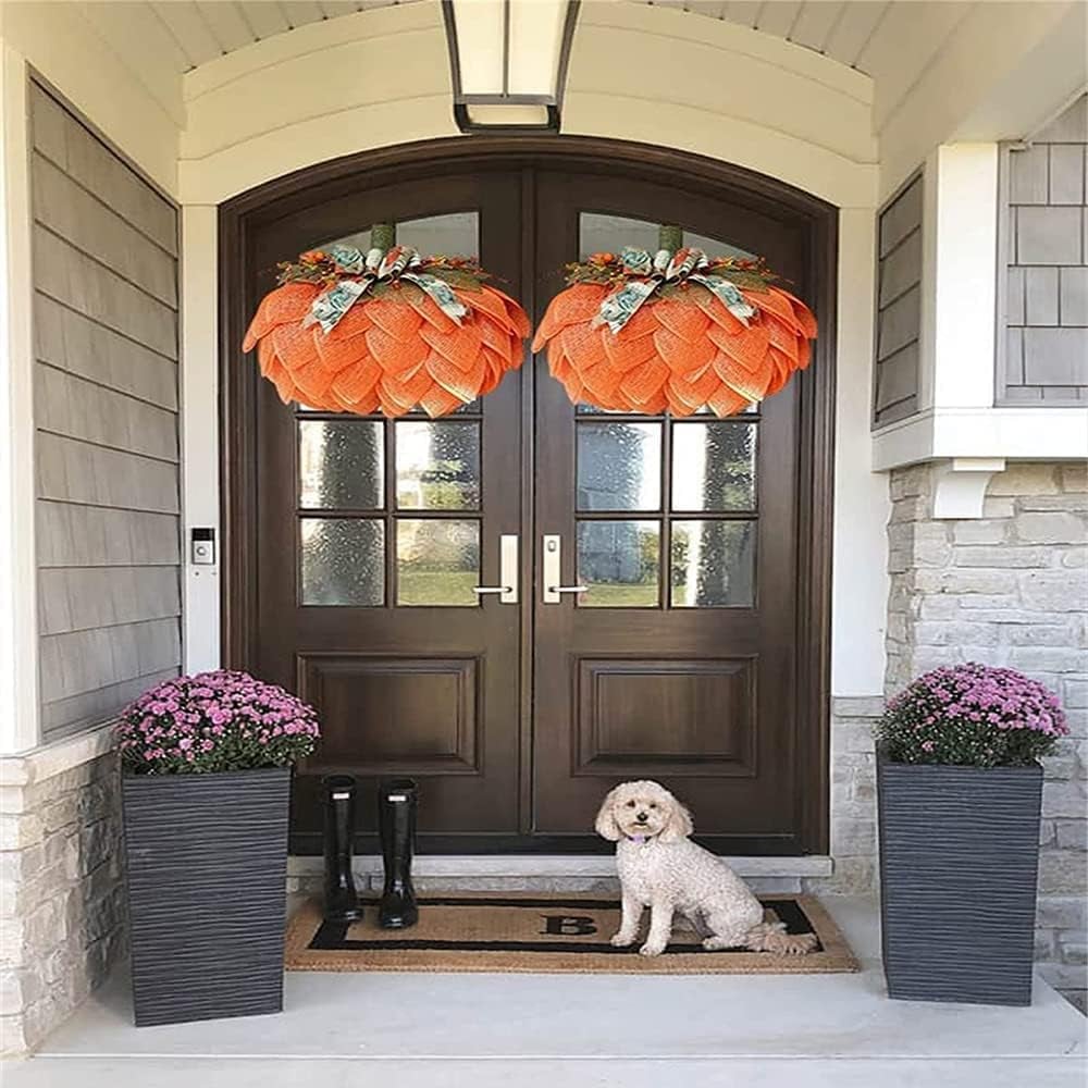 🔥 🍁Handmade Fall Pumpkin Wreath🎃
