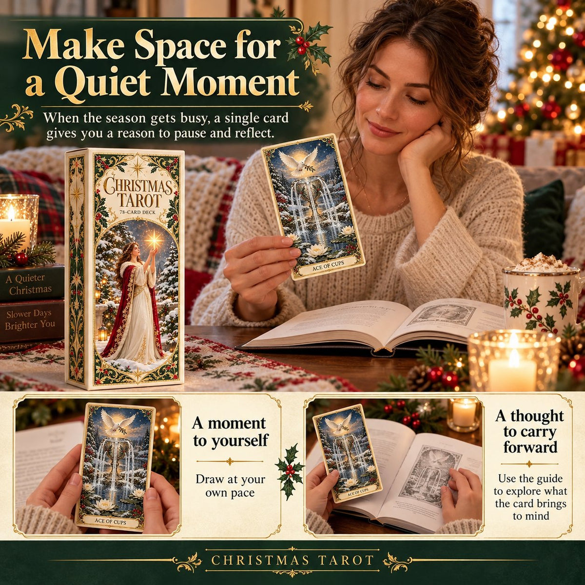 🔥Last Day 50% OFF -🎄 Christmas Magic Tarot Deck | 78 Festive Cards & 12-Day Holiday Ritual