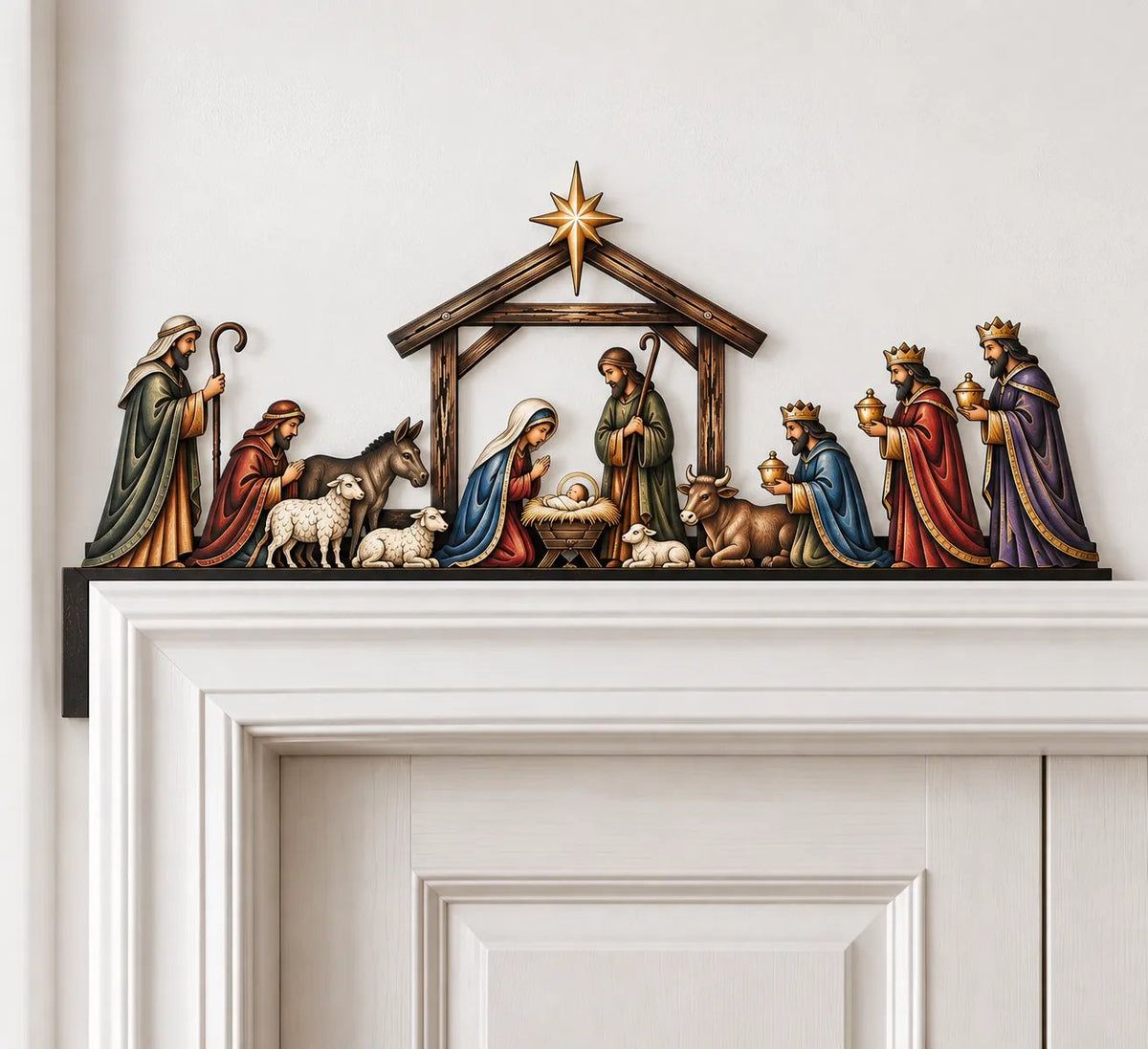 ✝ Nativity Scene Door Topper | Bring The Story Of Christmas Home