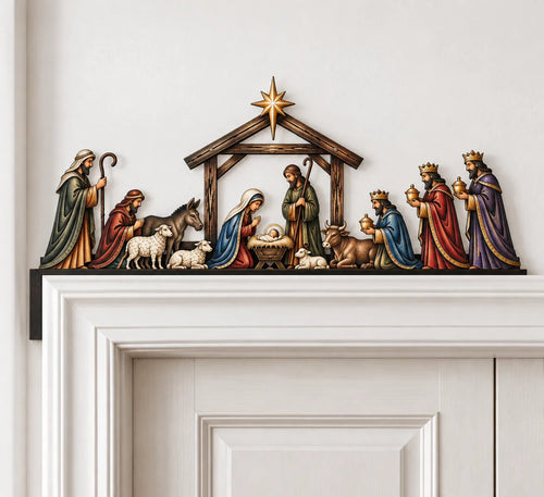 ✝ Nativity Scene Door Topper | Bring The Story Of Christmas Home