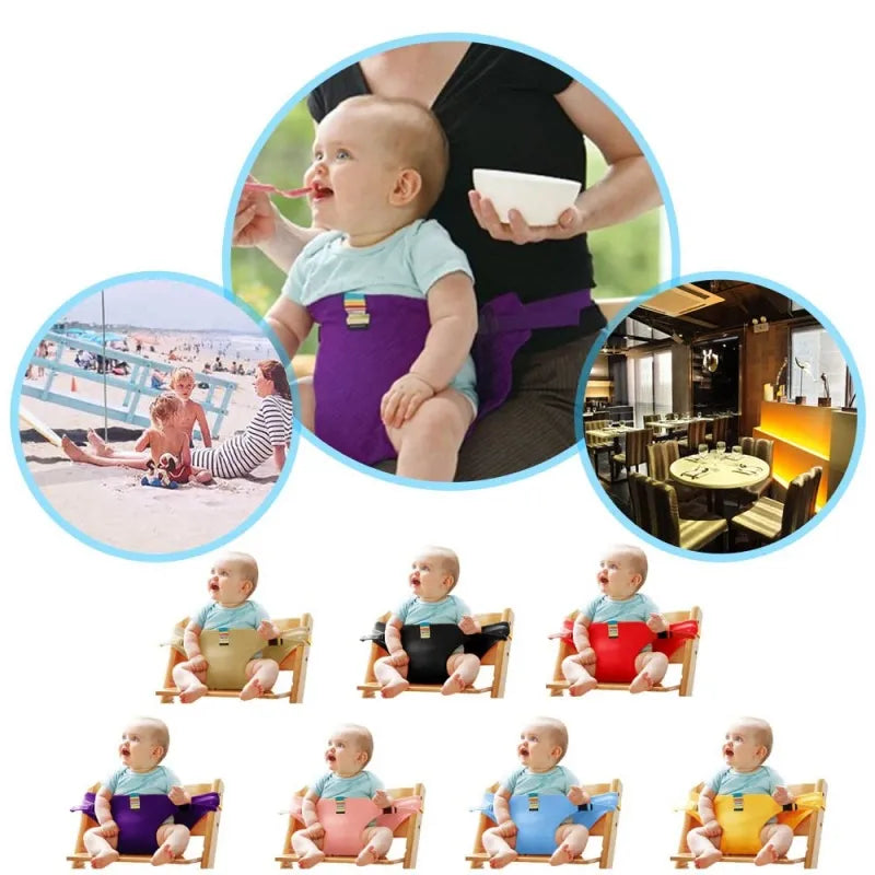 Baby High Chair Seat Belts - Portable Dining Straps Holder