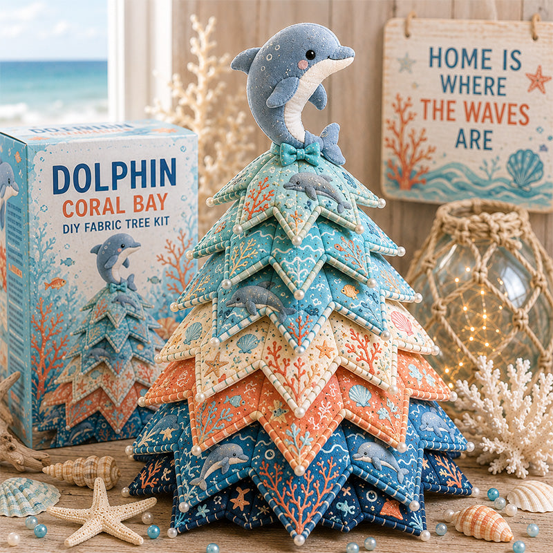 🔥Last Day Buy 3 Get 1 Free - Ocean Friends DIY Patchwork Christmas Tree Kit 🌊🎄