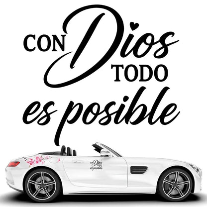 ✨ 50% OFF Con Dios Todo Es Posible Faith Vinyl Decal – Inspirational Spanish Sticker
