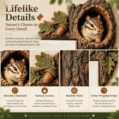 ⏰LAST DAY 50% OFF -🌿 Woodland Peekaboo Door Topper – 3D Tree Hollow Animal Doorframe Decor